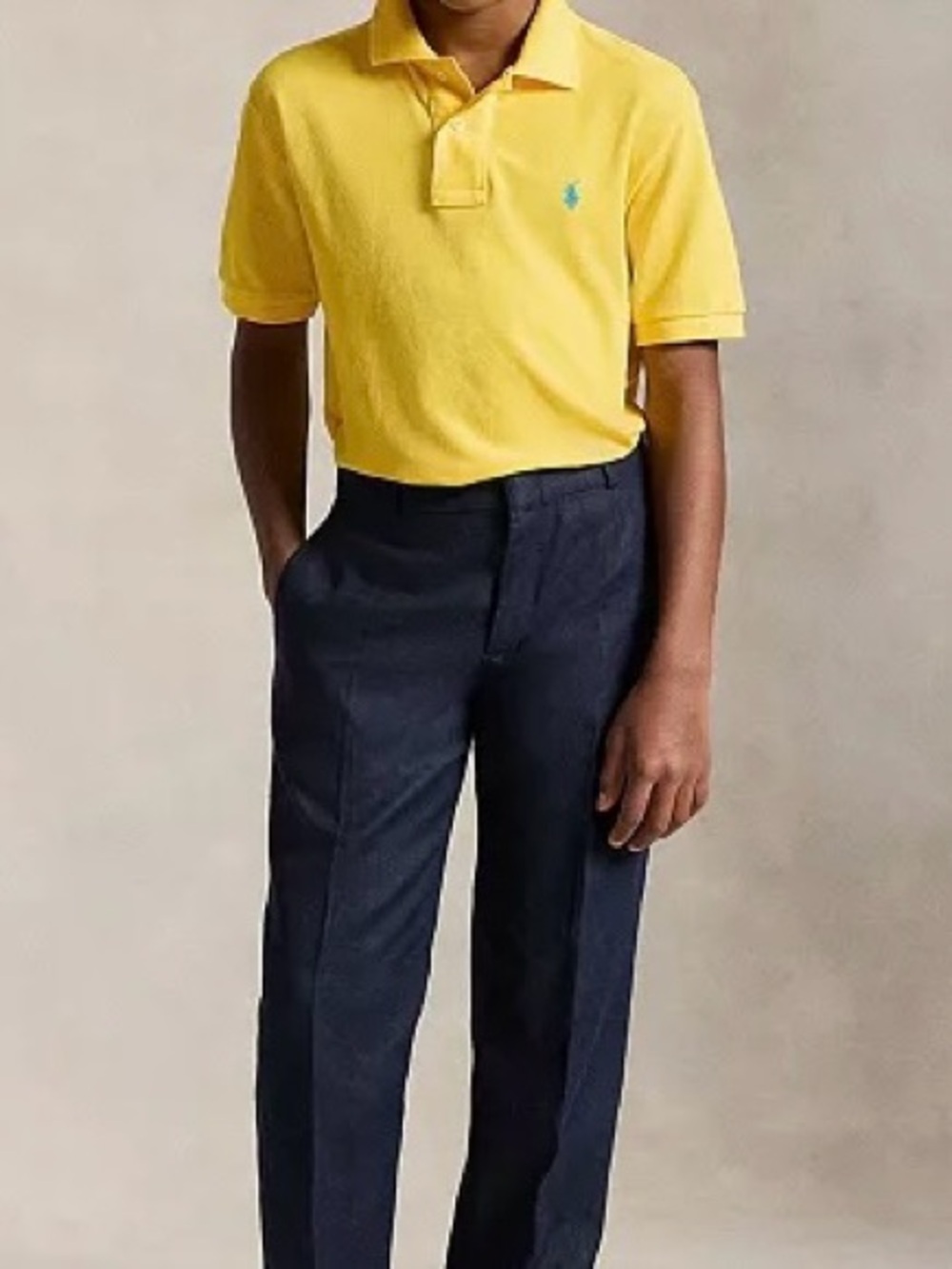 Polo Ralph Lauren Size L (14-16) Boys’ Yellow Cotton Mesh Logo Polo Shirt